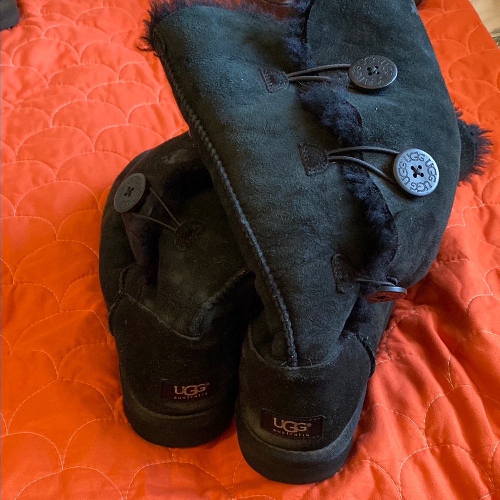 UGG Black Button Boots